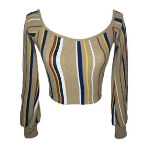 Multicolor Striped Crop Top